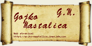 Gojko Mastalica vizit kartica